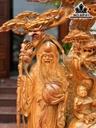 Tượng Ông Thọ Gỗ Hương Cao 105 Ngang 65 Sâu 23 (cm)