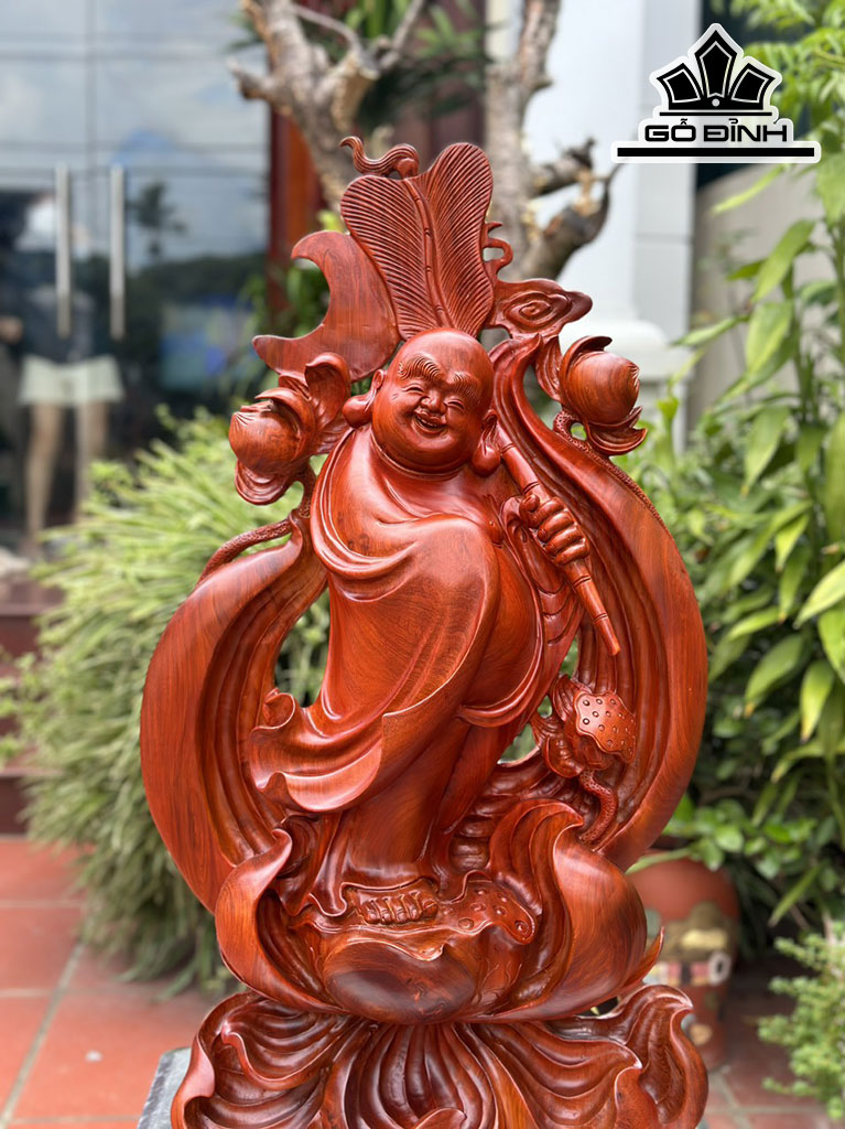 Tượng Phật Di Lặc Gỗ Hương Cao 73 Ngang 38 Sâu 19 (cm)