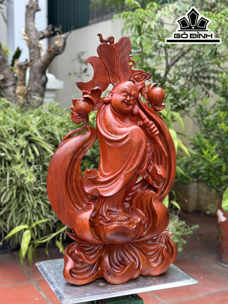 Tượng Phật Di Lặc Gỗ Hương Cao 73 Ngang 38 Sâu 19 (cm)