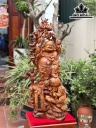 Tượng Phật Di Lặc Gỗ Hương Cao 75 Ngang 33 Sâu 25 (cm)