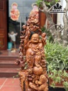 Tượng Phật Di Lặc Gỗ Hương Cao 75 Ngang 33 Sâu 25 (cm)