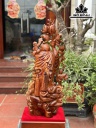 Tượng Phật Di Lặc Gỗ Hương Cao 75 Ngang 33 Sâu 25 (cm)