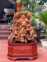 Tượng Phật Di Lặc Gỗ Hương Cao 83 Ngang 80 Sâu 57 (cm)