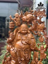 Tượng Phật Di Lặc Ngũ Phúc Gỗ Hương Cao 91 Ngang 45 Sâu 32 (cm)
