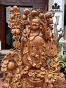 Tượng Phật Di Lặc Ngũ Phúc Gỗ Sụn Hương Cao 120 Ngang 86 Sâu 50 (cm)