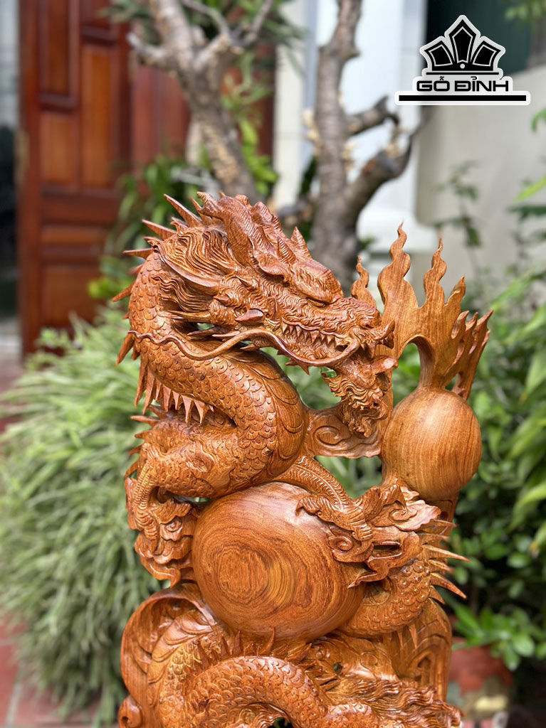 Tượng Rồng ( Nhất Long) Gỗ Hương Cao 66 Ngang 37 Sâu 16 (cm)