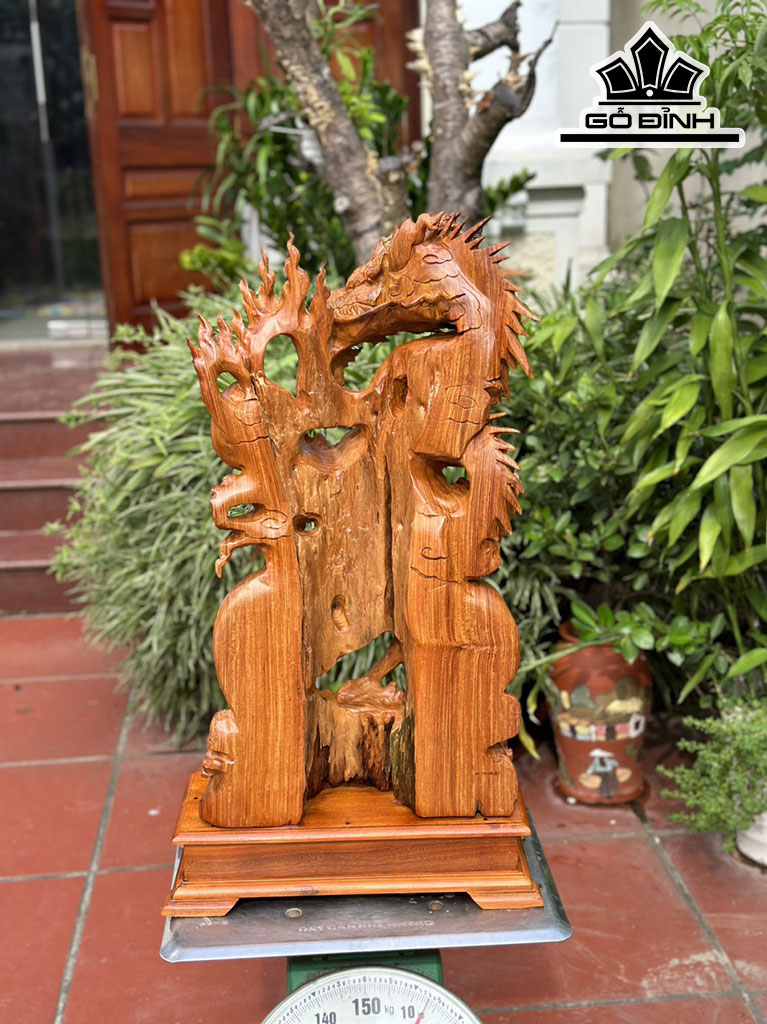 Tượng Rồng ( Nhất Long) Gỗ Hương Cao 66 Ngang 37 Sâu 16 (cm)