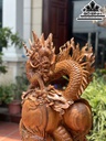 Tượng Rồng ( Nhất Long) Gỗ Hương Cao 80 Ngang 42 Sâu 23 (cm)