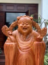 Tượng Thần Tài Gỗ Hương Cao 138 Ngang 66 Sâu 38 (cm)