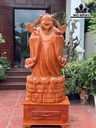 Tượng Thần Tài Gỗ Hương Cao 138 Ngang 66 Sâu 38 (cm)