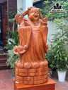 Tượng Thần Tài Gỗ Hương Cao 138 Ngang 66 Sâu 38 (cm)