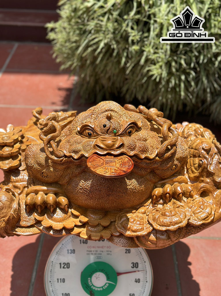 Tượng Thiềm Thừ Gỗ Hương Cao 30 Ngang 67 Sâu 50 (cm)