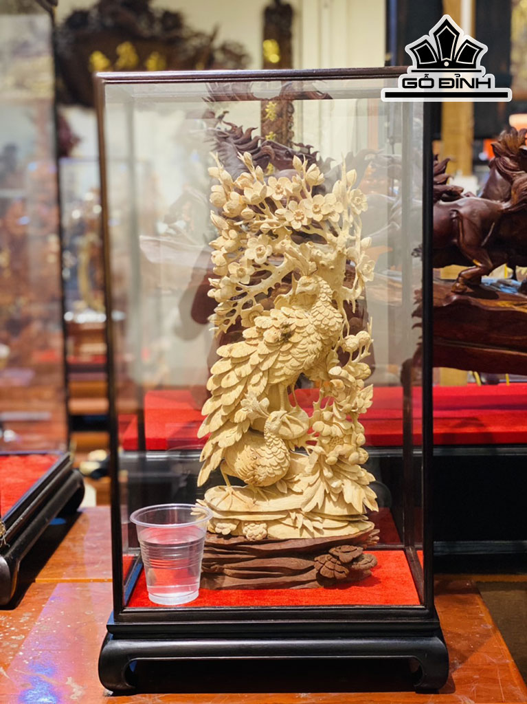 Tượng Phu Thê Viên Mãn Gỗ Hoàng Đàn Cao 48 Ngang 22 Sâu 6 (cm)