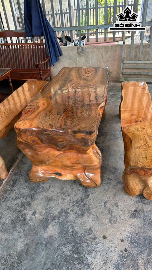 Bộ Bàn Dài Gỗ Thủy Tùng Dài 145 Ngang 60 Dày 18 (cm)