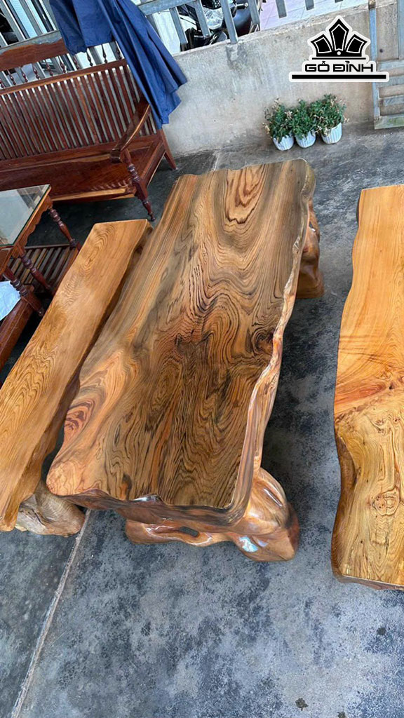 Bộ Bàn Dài Gỗ Thủy Tùng Dài 145 Ngang 60 Dày 18 (cm)