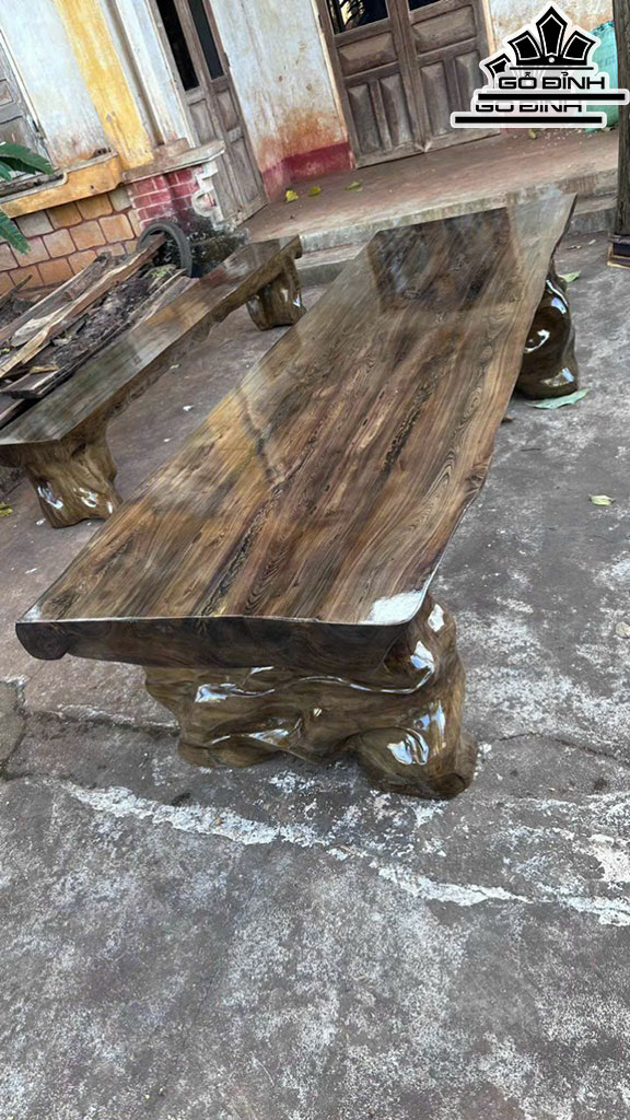 Bộ Bàn Dài Gỗ Thủy Tùng Dài 230 Ngang 80 Dày 13 (cm)