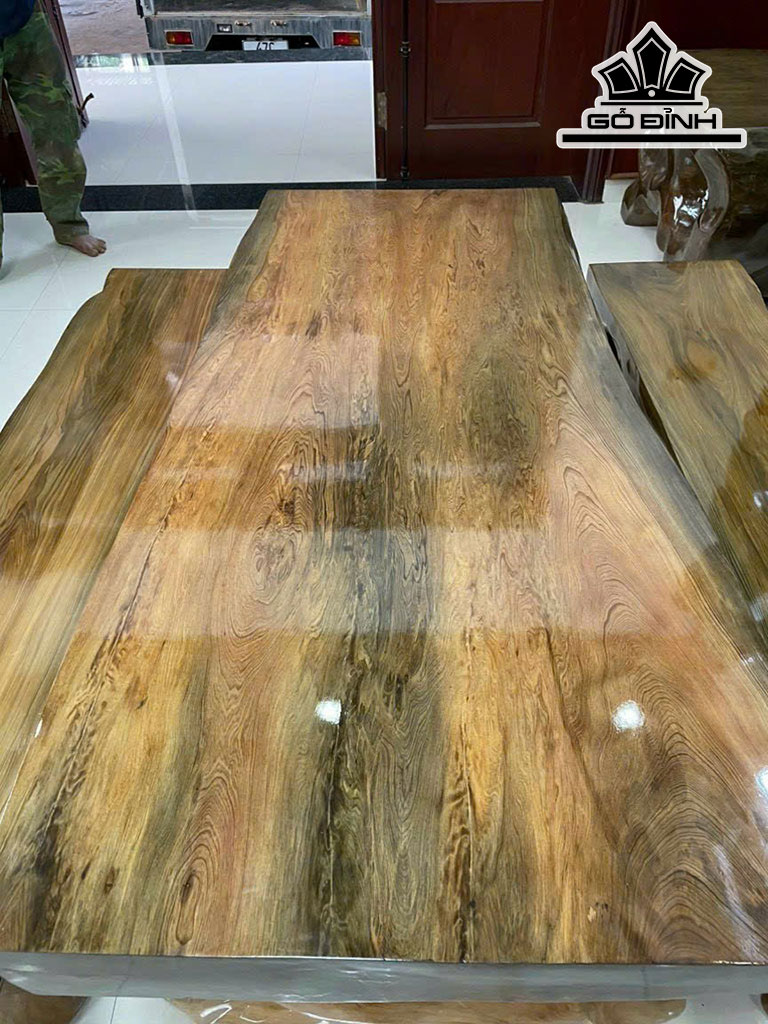 Bộ Bàn Dài Gỗ Thủy Tùng Dài 230 Ngang 80 Dày 13 (cm)