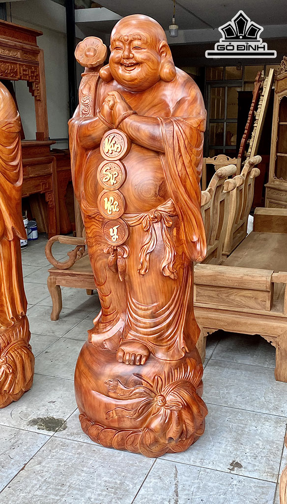 Tượng Phật Di Lặc Chúc Phúc Gỗ Hương Cao 180 Đường Kính 62 (cm)Loại Gỗ