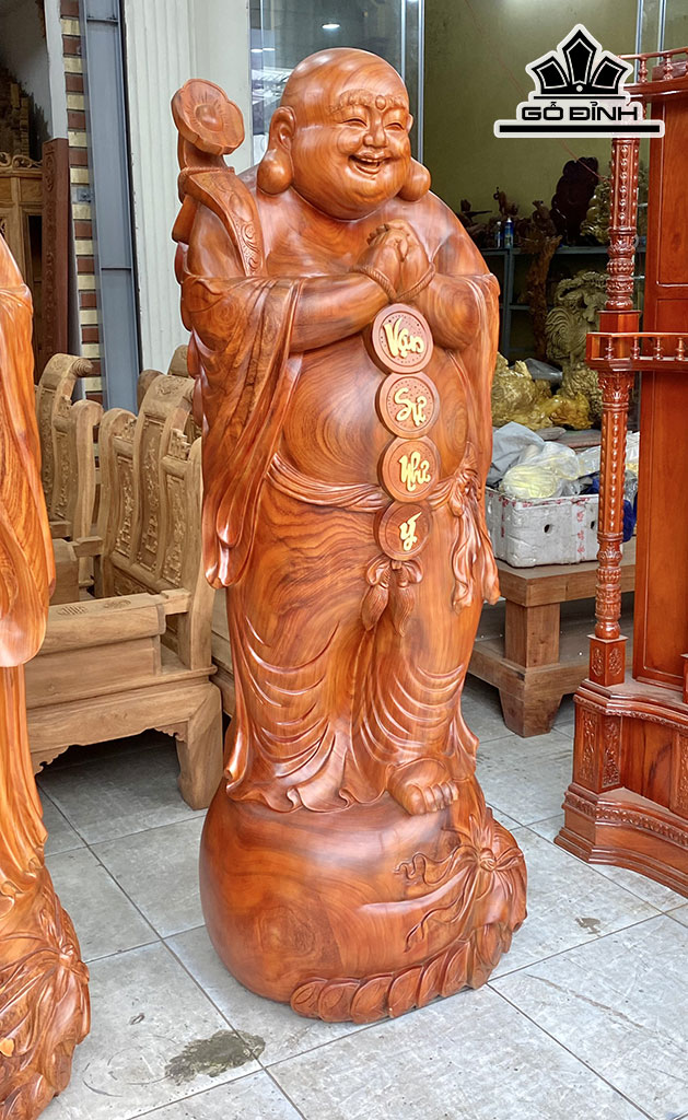 Tượng Phật Di Lặc Chúc Phúc Gỗ Hương Cao 180 Đường Kính 62 (cm)Loại Gỗ