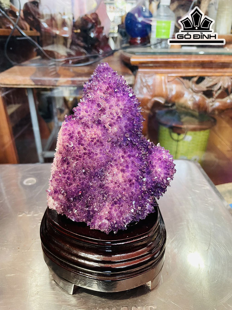 Tinh Thể Đá Thạch Anh Tím Cao 20 Ngang 15 (cm) 2,5kg