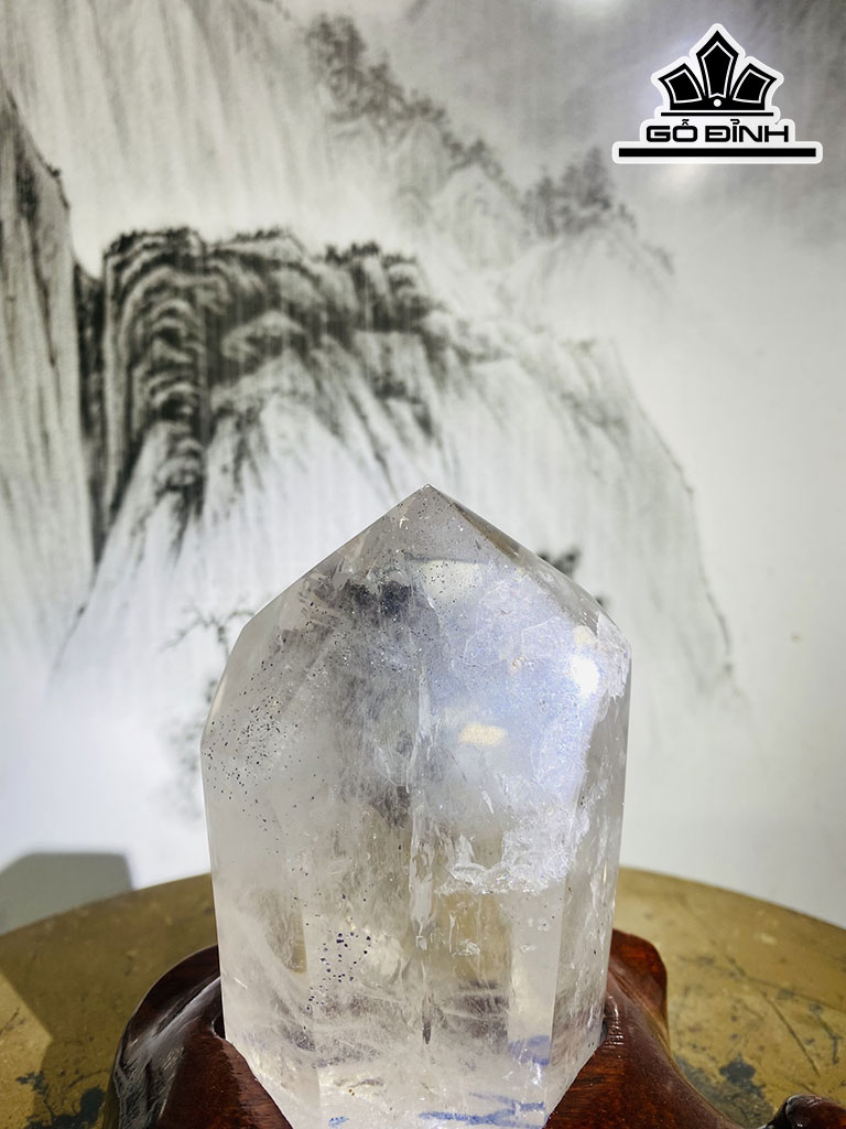 Trụ Đá Thạch Anh Trắng Cao 16 Ngang 13 (cm) 1,2kg