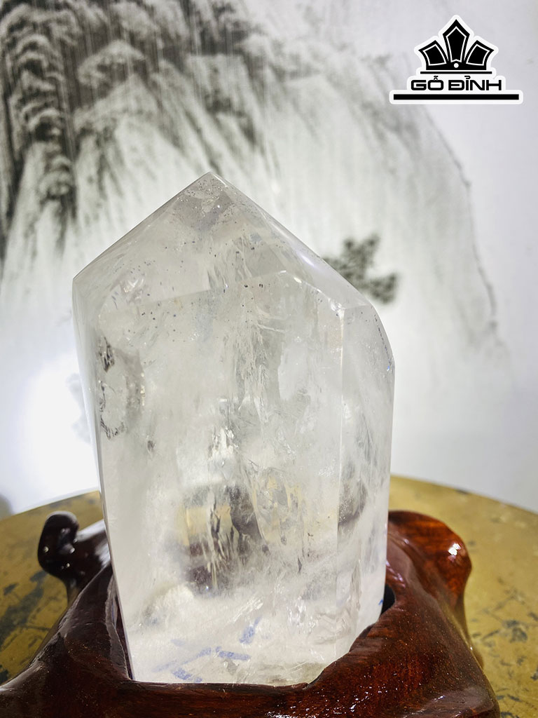 Trụ Đá Thạch Anh Trắng Cao 16 Ngang 13 (cm) 1,2kg