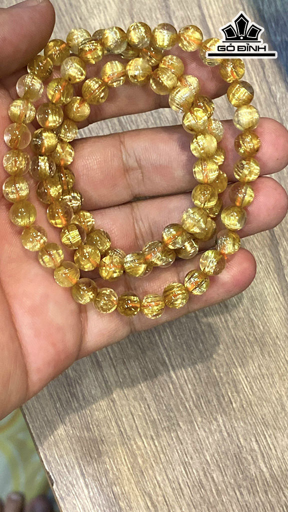 Chuỗi Đá Thạch Anh Tóc Vàng Đường Kính Hạt 7 (mm) 39.6gr