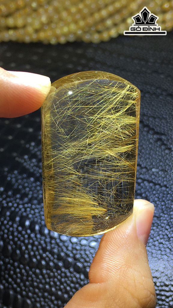 Mặt Dây Chuyền Đá Thạch Anh Tóc Vàng Cao 42,2 Ngang 23,3 Sâu 12 (mm) 22,4gr