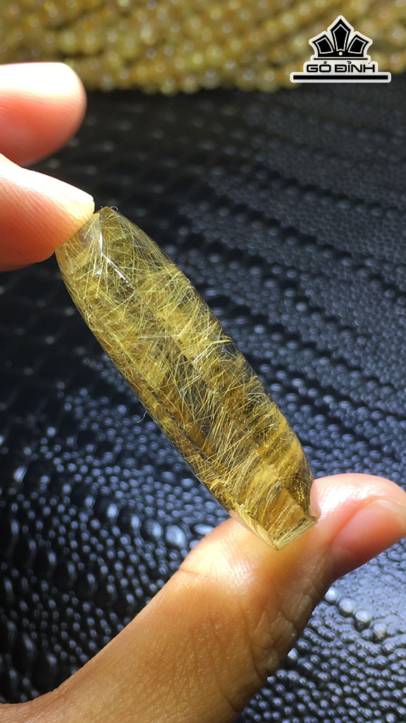 Mặt Dây Chuyền Đá Thạch Anh Tóc Vàng Cao 42,2 Ngang 23,3 Sâu 12 (mm) 22,4gr