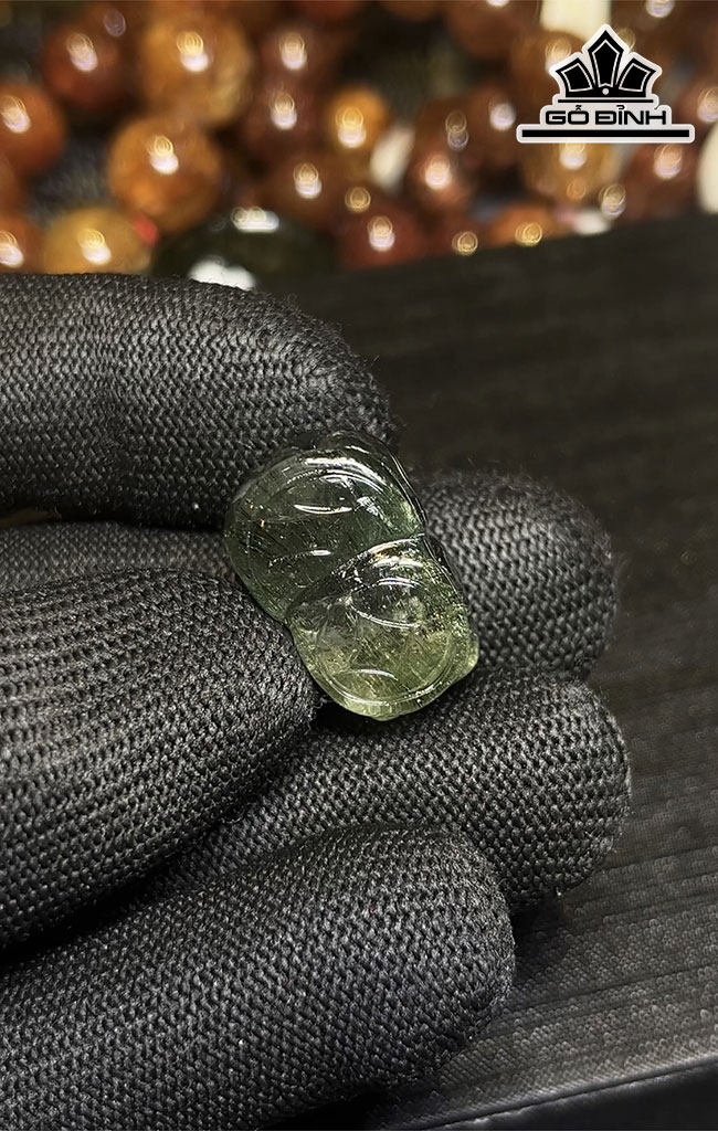 Tỳ Hưu Đá Thạch Anh Tóc Xanh Cao 21 Ngang 13,8 Sâu 12,2 (mm) 6,6gr