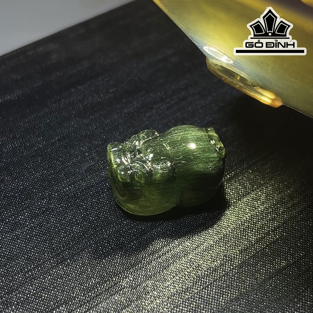 Tỳ Hưu Đá Thạch Anh Tóc Xanh Cao 21 Ngang 13,8 Sâu 12,2 (mm) 6,6gr