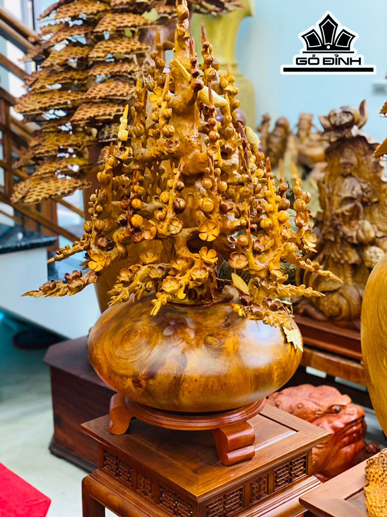 Bình Mai Phú Quý Gỗ Hương Cao 96 Ngang 62 Sâu 62 (cm)