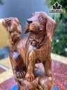 Tượng Chó Gỗ Cẩm Cao 38 Ngang 22 Sâu 12 (cm)