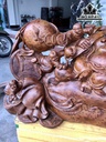 Tượng Phật Di Lặc Ngũ Phúc Gỗ Nu Ngọc Am Cao 36 Ngang 70 Sâu 20 (cm)
