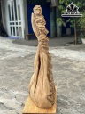 Tượng Thần Tài Gỗ Ngọc Am Cao 90 Ngang 45 Sâu 30 (cm)