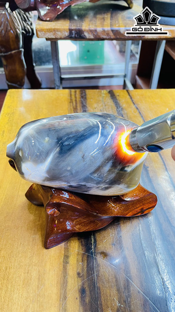 Tác Phẩm Quả Đu Đủ Gỗ Hóa Ngọc Cao 14 Ngang 14 (cm) 2kg