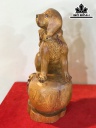 Tượng Chó Gỗ Hương Cao 41 Ngang 23 Sâu 16 (cm)