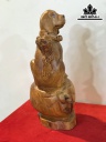 Tượng Chó Gỗ Hương Cao 41 Ngang 23 Sâu 16 (cm)