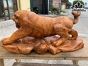 Tượng Hổ Phong Thủy Gỗ Hương Cao 33 Ngang 75 Sâu 33 (cm)