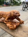 Tượng Hổ Phong Thủy Gỗ Hương Cao 33 Ngang 75 Sâu 33 (cm)