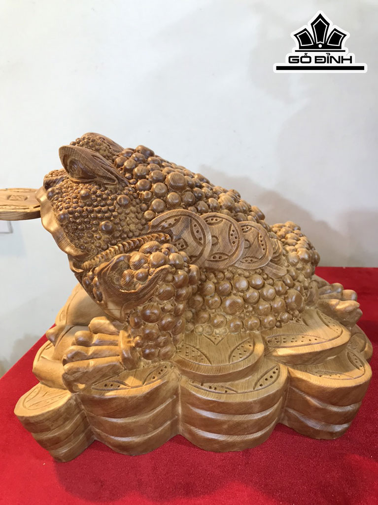 Tượng Thiềm Thừ Gỗ Ngọc Am Cao 22 Ngang 29 Sâu 30 (cm)