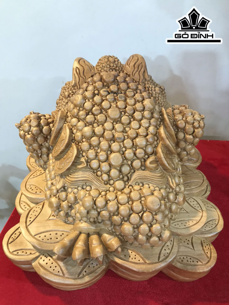 Tượng Thiềm Thừ Gỗ Ngọc Am Cao 22 Ngang 29 Sâu 30 (cm)
