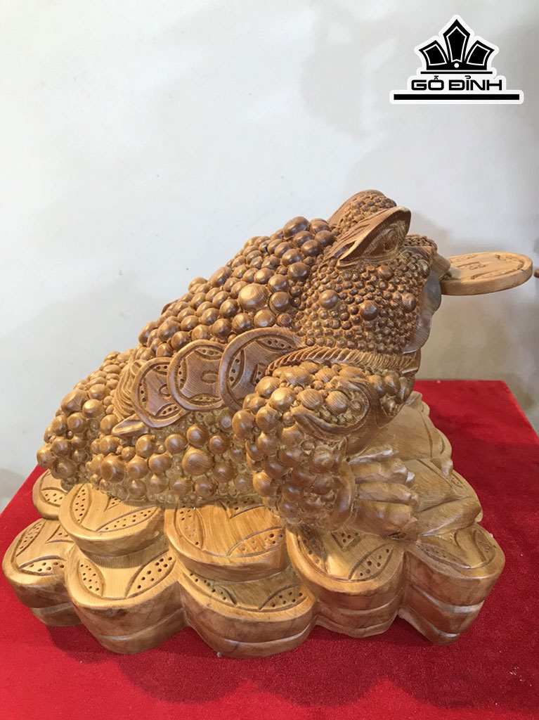Tượng Thiềm Thừ Gỗ Ngọc Am Cao 22 Ngang 29 Sâu 30 (cm)