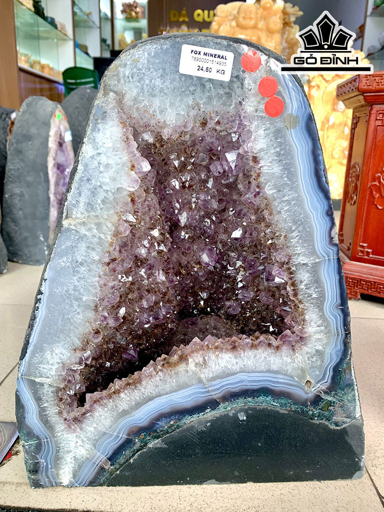 Hốc Đá Thạch Anh Tím Cao 35 Ngang 30 (cm) 24,5kg