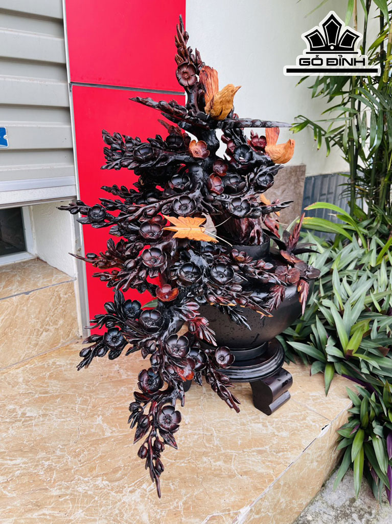 Bình Hoa Gỗ Trắc Cao 70 Ngang 60 Sâu 39 (cm)