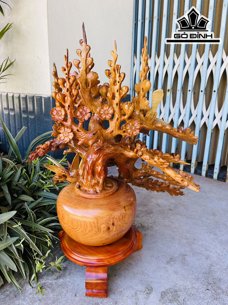 Bình Mai Phú Quý Gỗ Hương Cao 66 Ngang 50 Sâu 45 (cm)