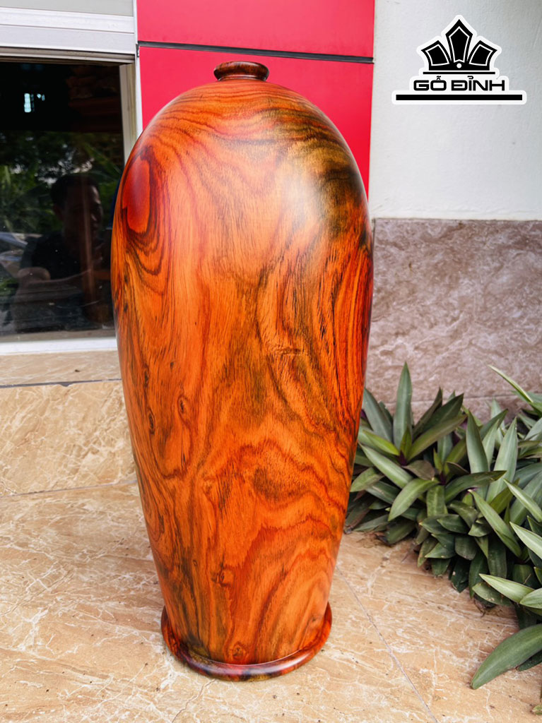 Bình Phú Quý Gỗ Trắc Cao 50 Vai Bình 21 (cm)