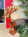Hoa Sen Gỗ Ngọc Am Cao 96 Ngang 50 Sâu 45 (cm)