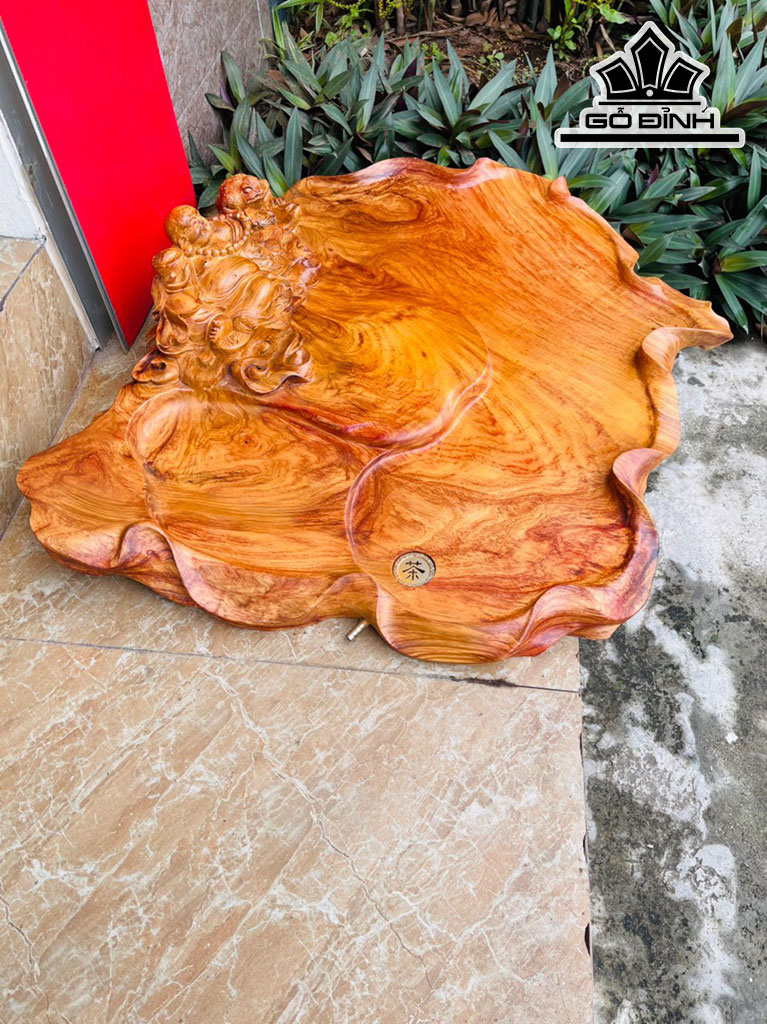 Khay Trà Di Lặc Gỗ Hương Ngang 85 Cao 70 Sâu 18 (cm)