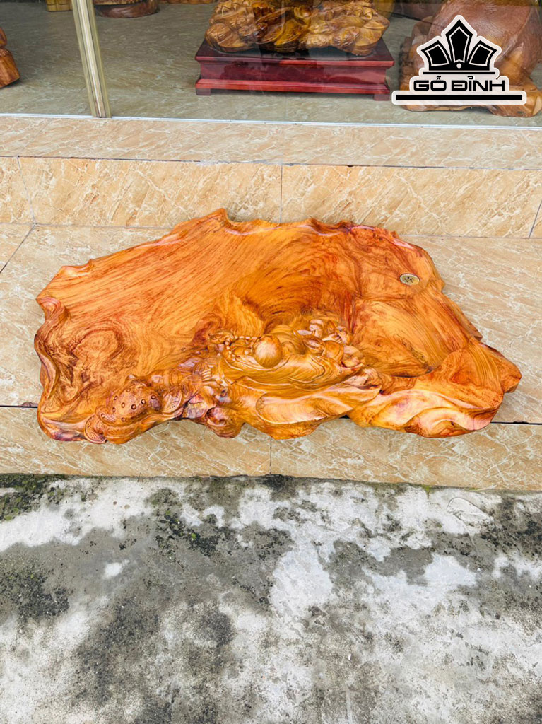 Khay Trà Di Lặc Gỗ Hương Ngang 85 Cao 70 Sâu 18 (cm)